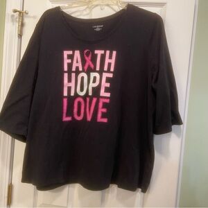 Catherines Black Cancer Support Graphic Tee.  (78)